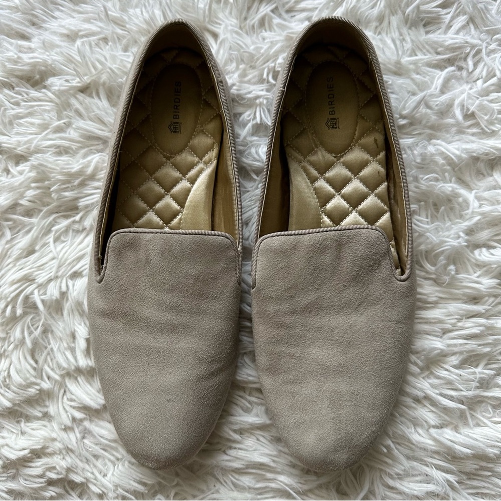 Birdies Suede Flats Latte Comfort Minimalist Size 9.5 The Starling Flats